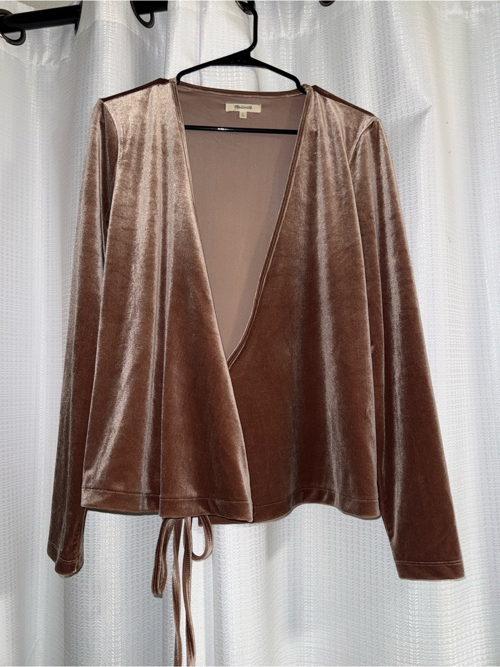 Madewell Brown Velvet Wrap-Style Top
